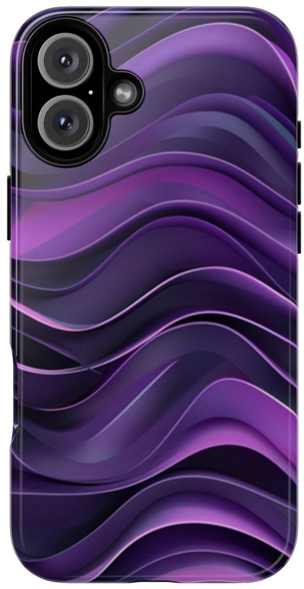Paars Golvend Patroon – Telefoonhoesje Geschikt voor iPhone 16 Plus