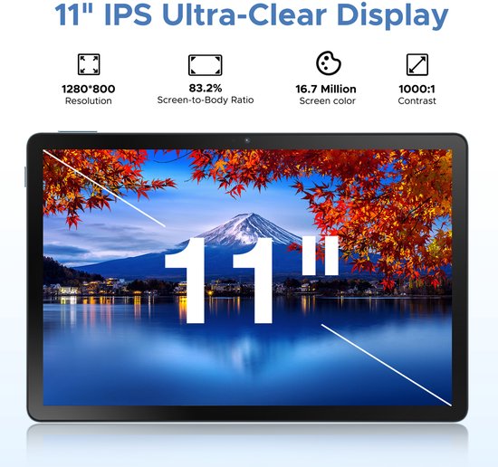 DOOGEE Tablet U11 Pro VIP - Tablette - 30GB RAM + 256GB ROM - 8580 mAh - 11 Inch 1080P 90 Hz - T7200 Octa Core - 13MP Camera - 5G WIFI - Face ID - 7.9 mm Metallic Body - Blauw van Merkloos — afbeelding 5