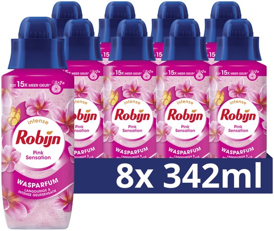 Robijn Intense Wasparfum - Pink Sensation - geeft je kleding een langdurige, intense geur - 8 x 342 ml