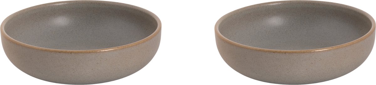 Palmer - Sandy Loam - Schaal - Kom - 2 stuks - 50 cl - ø 16 cm - Grijs - Stoneware - Bordenset