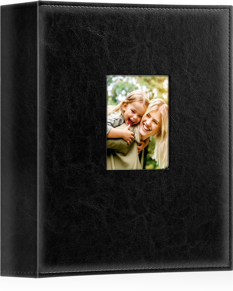 Elegante fotoalbum - 400 vakken - zuurvrij - leren bekleding