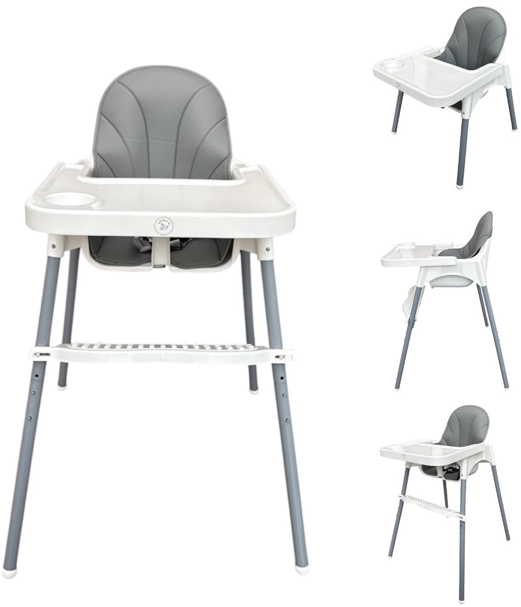 Liefjes & Co Kinderstoel - Eetstoel Baby – Inclusief Kussen – Verstelbare Baby Eetstoel – 2 in 1 & Peuterstoel – Wit