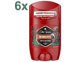 Old Spice Bearglove Deodorant Stick · 6x 50 ml · Voordeelverpakking · 48 Uur Frisheid · Juicy Berries Geur · Zonder Aluminiumzouten · Onzichtbaar op Zwart & Wit