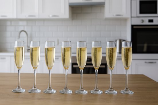 Glozini Havana – Set de 6 Flûtes à champagne – 260 ml – Transparent – ​​Design Elegant pour Champagne et Prosecco