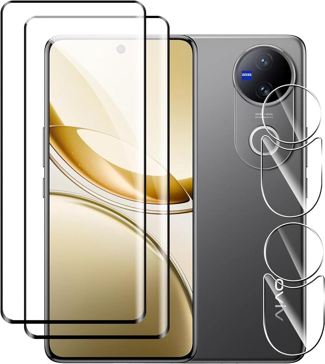 Gehard Glas Screenprotector en Camera Lens Protector Set voor Vivo V50 5G - Krasbestendig en Robuust