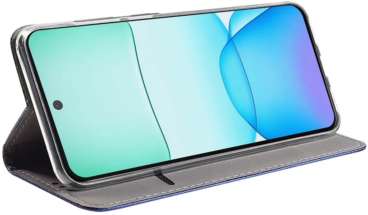 Jaym, Folio hoesje voor Xiaomi 13 Magnetische standaardfunctie, Blauw