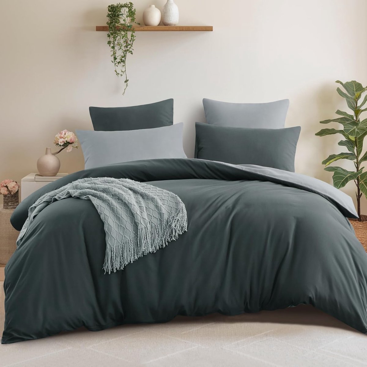 Image of 3-delige beddengoedset - omkeerbaar - 200 x 200 cm - microvezel