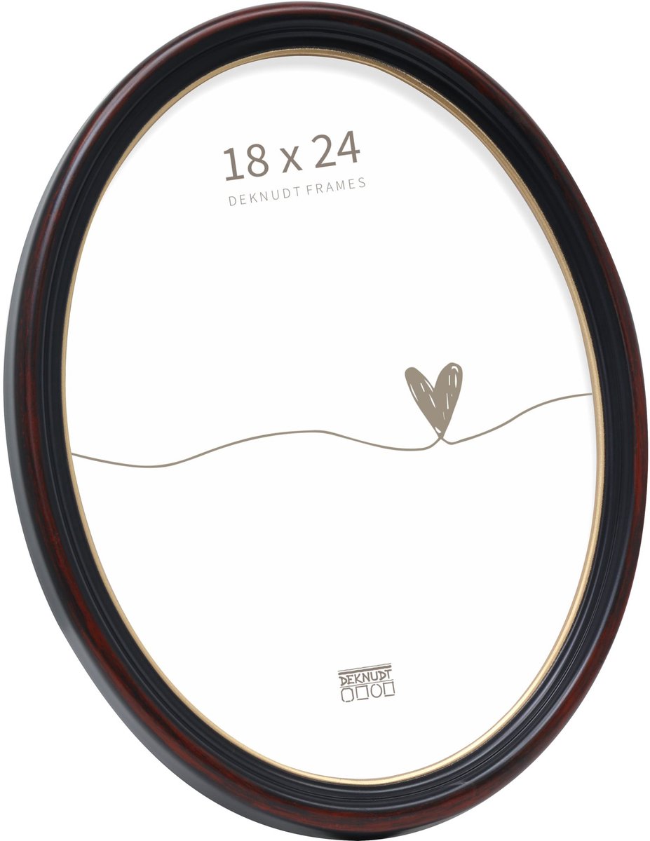 Deknudt Frames fotolijst S100F9 - zwart / bruin - ovaal - 18x24 cm
