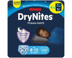 Huggies DryNites luierbroekjes - jongens - 8 tot 13 jaar (30 - 48 kg) - 52 nachtbroekjes - extra voordeel