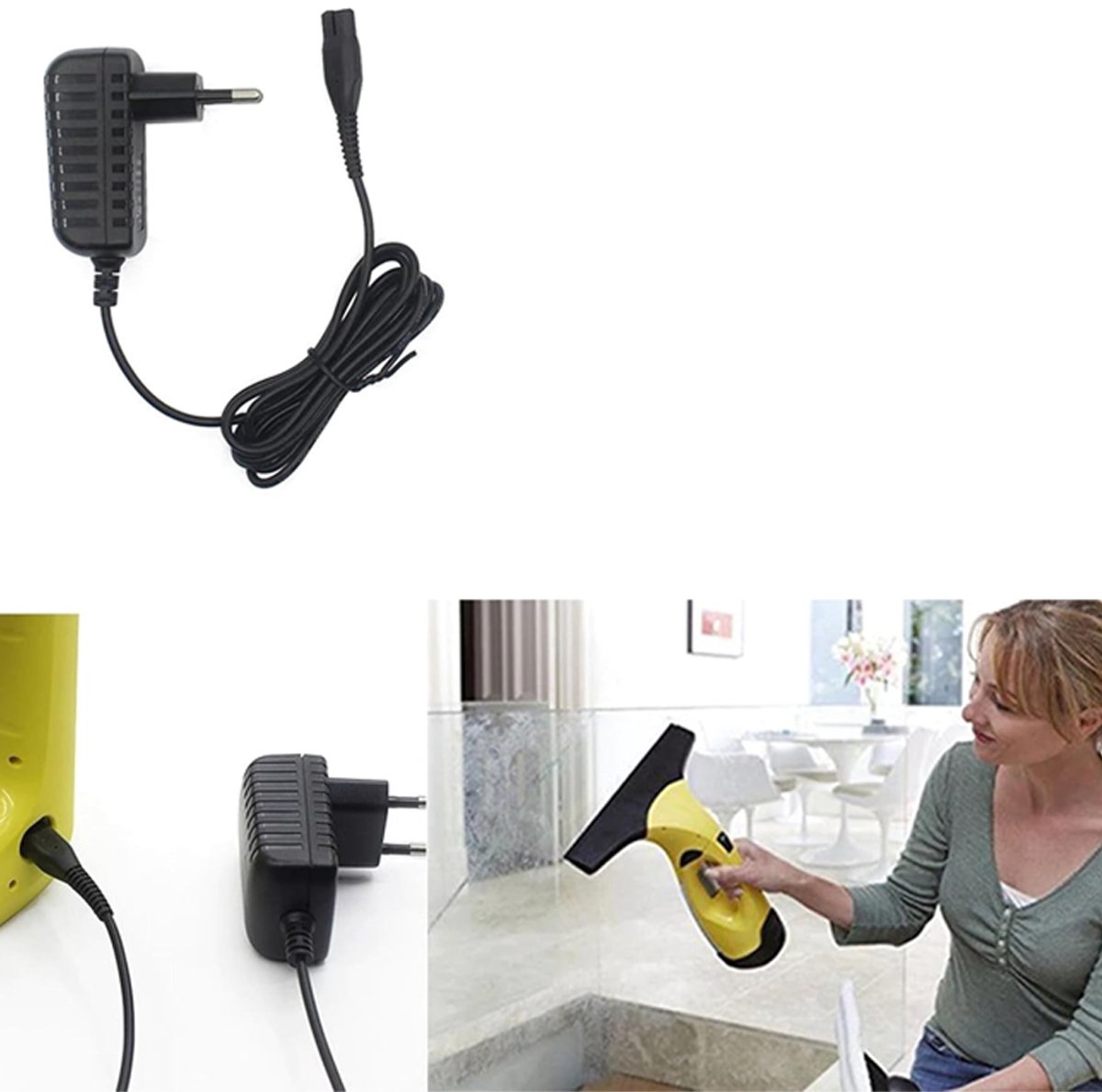 snoeradapter - Geschikt Voor Karcher Window Vac - Laadsnoer - 5,5 V oplaadkabel Geschikt Voor Kärcher raamzuiger - raamzuiger Oplaadkabel - Oplader vervanging Geschikt Voor Kärcher