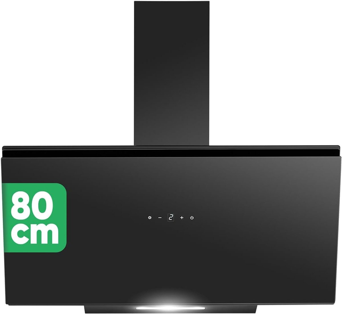 Bomann DU 7612 G Hoofdvrije afzuigkap 80cm , afzuigkap voor recirculatie en afvoer, 520 m³/u – A+, zwart glas, randafzuiging