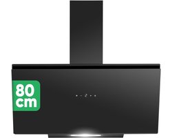 Bomann DU 7612 G Hoofdvrije afzuigkap 80cm , afzuigkap voor recirculatie en afvoer, 520 m³/u – A+, zwart glas, randafzuiging
