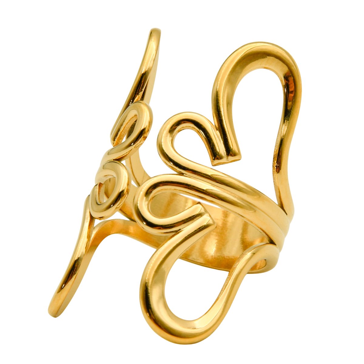 Marama - Ring Flower Goud - Licht Buigbaar - Stainless Steel - Gouden Plating - Hypoallergeen