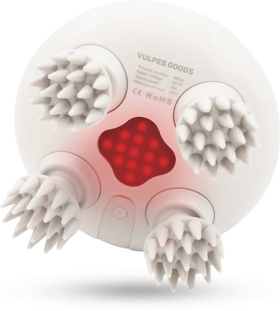 Vulpes Goods® BodyCare - Hoofdmassage Apparaat met Infrarood – Elektrisch Massageapparaat - Scalp Massager - Haarborstel – Stimuleert Haargroei & Bloedsomloop - USB Oplaadbaar