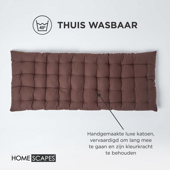 Chilly Pilley Bankkussen Gewatteerd Tuinkussen Met Riemlussen Zitkussen Kussen Voor Tuinbank Tuinbank Kussen Voor Tuinmeubelen Zitkussen (150x40x12, Zwart