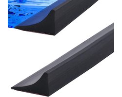 Douche dorpels - 2 meter - Anti water strip - Opvouwbare douchewaterdam - droge en natte scheiding - zwart - Sanitaire Waterstopper - TPE - douchedrempel waterstopbarrière en retentiesysteem en houdt water binnen de drempel