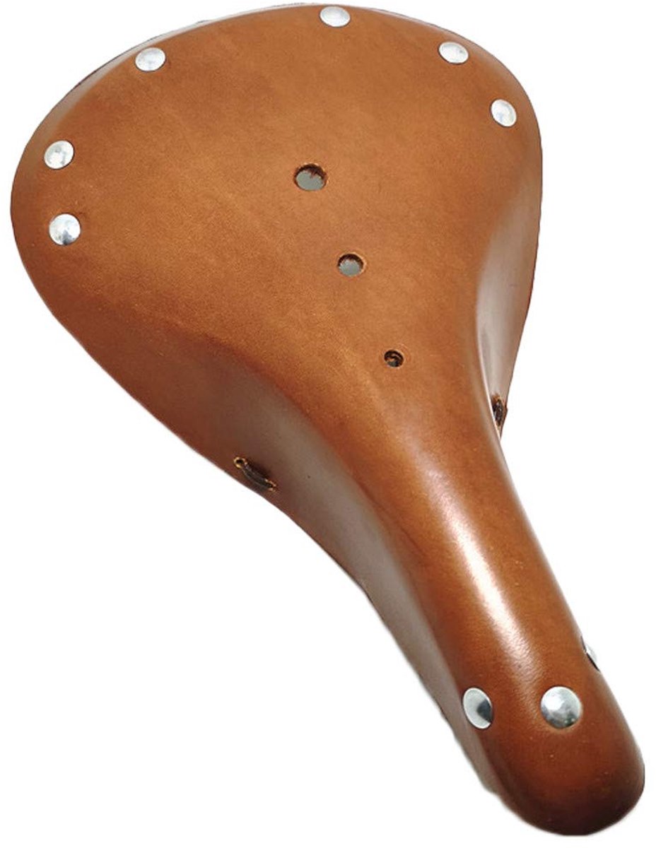 TentHome Vintage Fietszadel Leren Fietszadel Classic Line Leren Zadel Comfortabele Stadsfietszadels Touringzadel Racefietszadel Touring Trekking MTB, Bruin