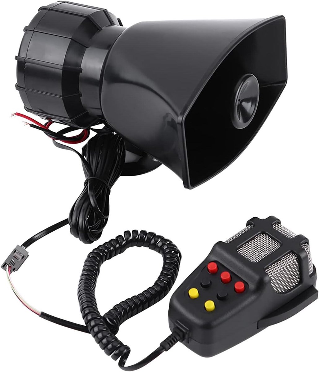 Image of 12V Autoclaxon met Melodie, Luidspreker en Microfoon - Universele Politiesirene voor Auto en Motorfiets