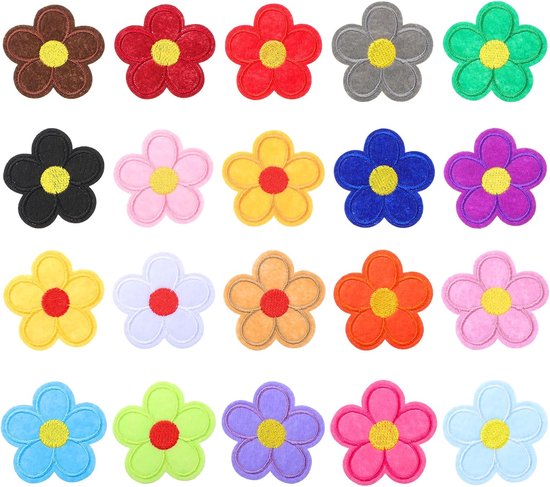 50 stuks patches om op te strijken, bloemenpatches om op te strijken