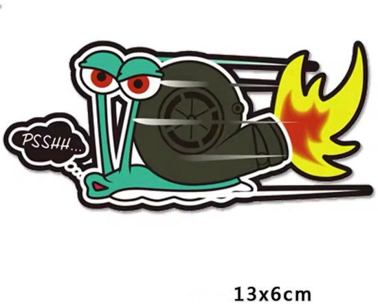 GoedeDoelen.Shop | Autosticker Race-Slak | Bumpersticker | Afmeting 13 x 6 CM | Laptopsticker | Slak | Snail | Scootersticker | Grappige Sticker | Weerbestendig