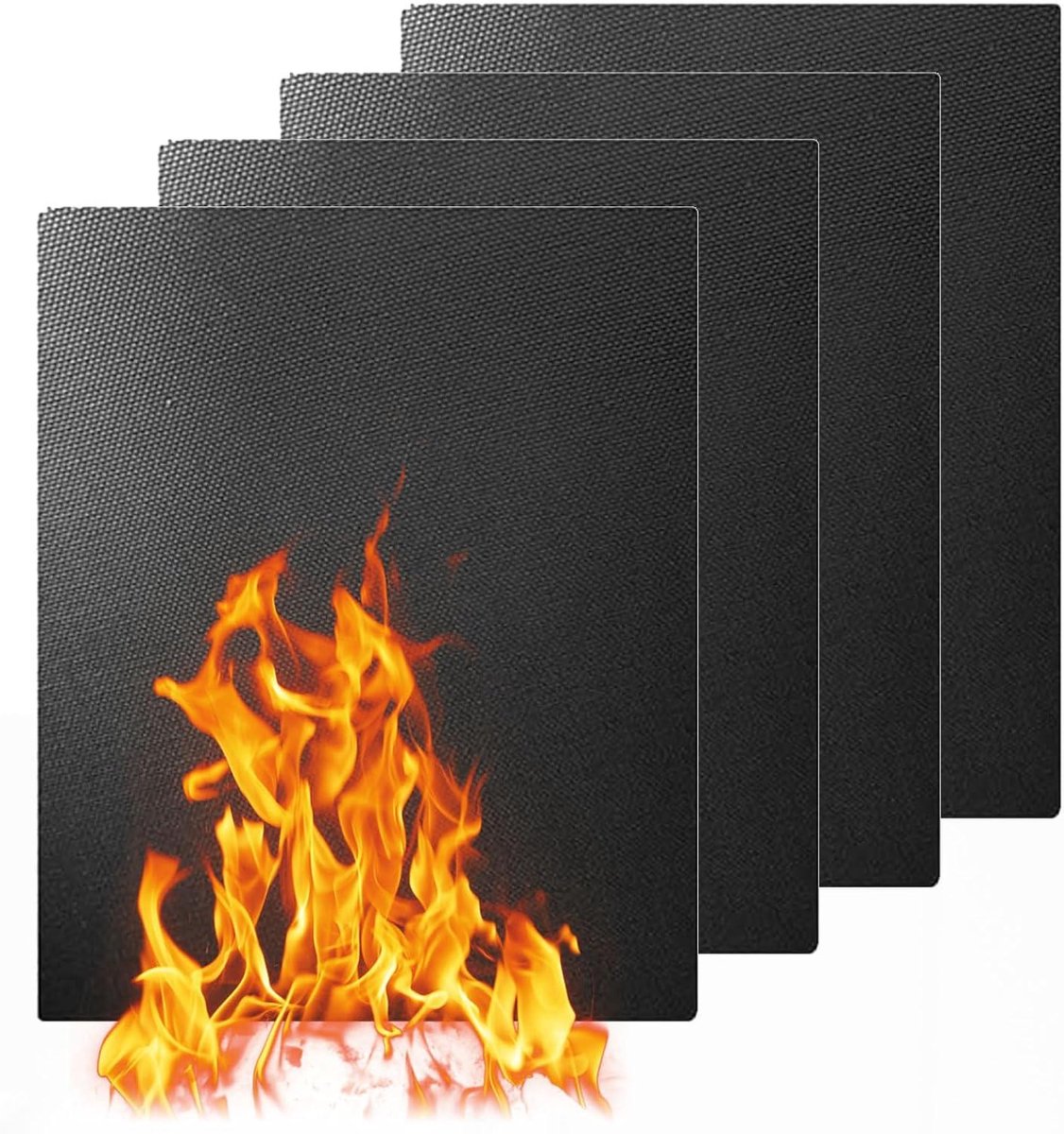 Set van 4 herbruikbare bakfolies van 40 x 33 cm, duurzaam en gemakkelijk te reinigen, ideaal als ovenbeschermmat en BBQ-grillmat voor veelzijdig gebruik