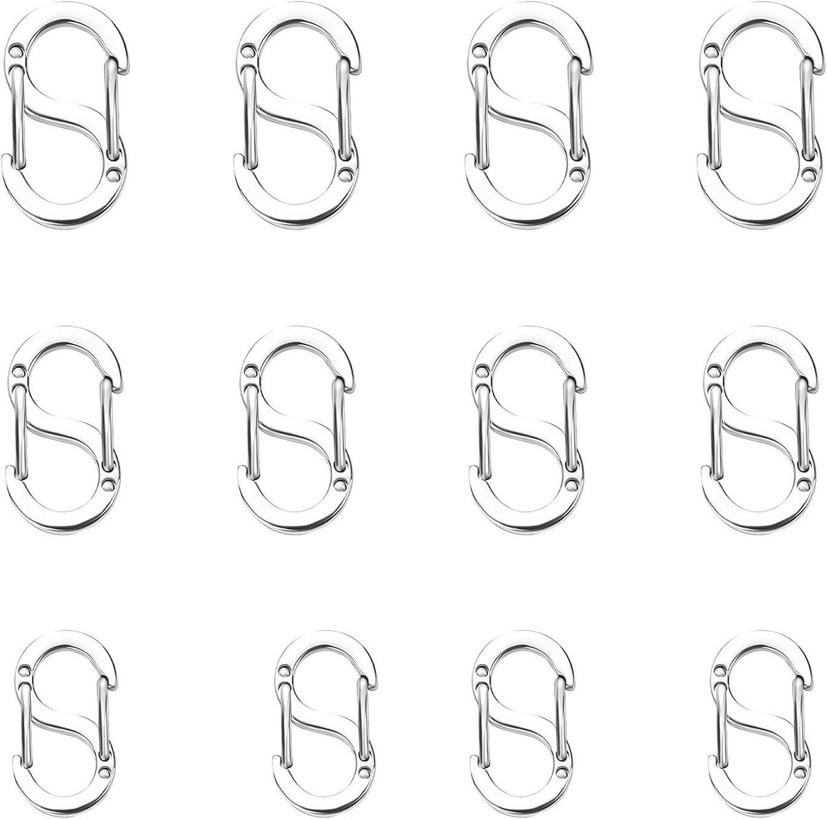 12 stuks zilveren sluitarmbanden voor sieraden - armbandsluitingen van roestvrij staal