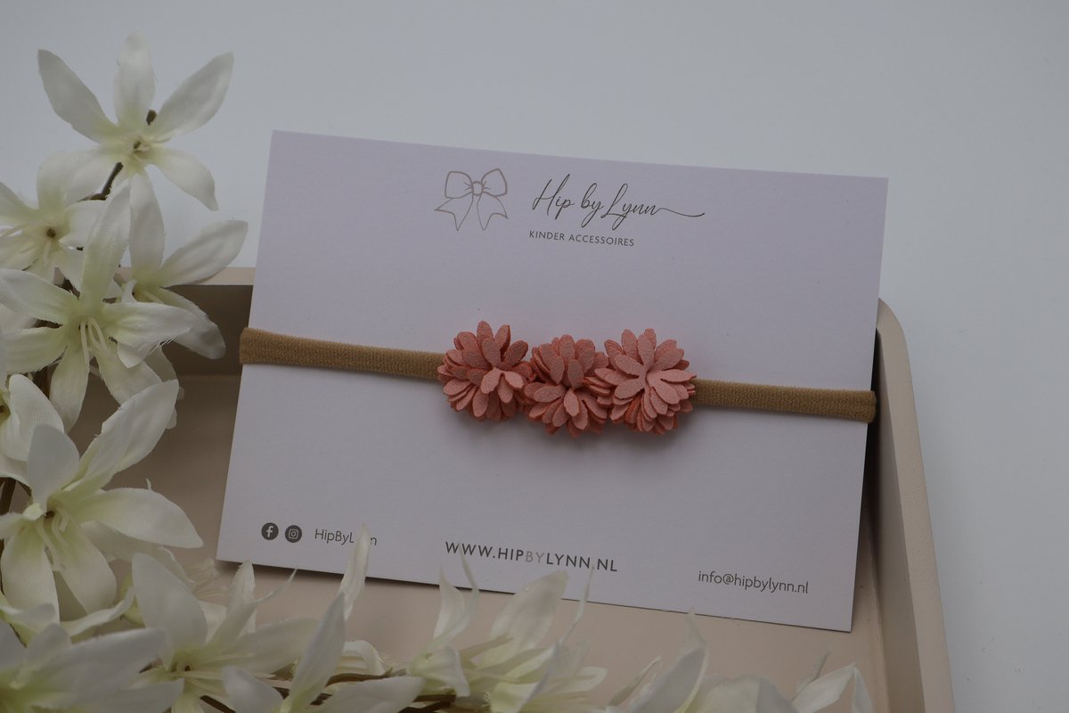 HipByLynn - Haarband Bloemetjes roze - Haarklem - Kinderaccessoires - Haaraccessoires - Haarband voor meisjes - Haarband voor Baby's