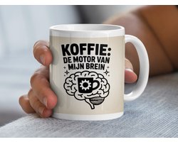 Koffie is de Motor van Mijn Brein Mok, Unieke Koffiemok, Grappige Mok, Koffie Cadeau, Cadeau voor Koffieliefhebbers, Brein Mok, Koffie Quote