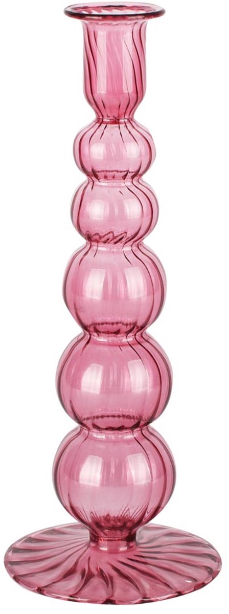 dekoratief Kaarsenhouder, paars/transparant, glas, 9x9x23cm | A258348