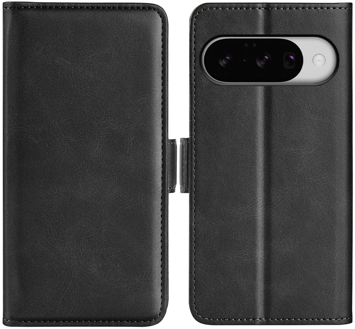 MobyDefend Hoesje - Geschikt voor Google Pixel 10 / Google Pixel 10 Pro - Luxe Wallet Book Case (Sluiting Zijkant) - Zwart