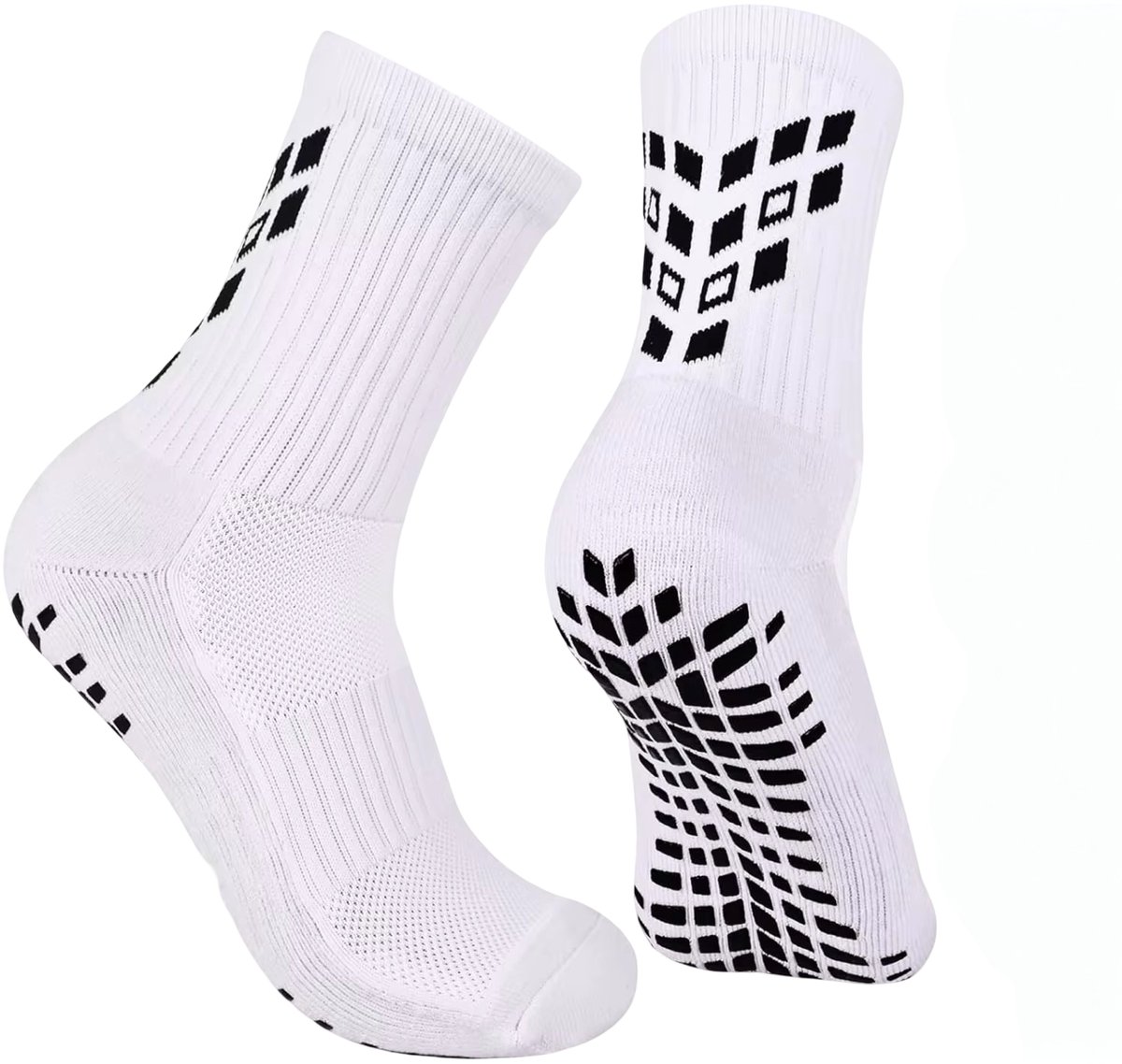 Gripsokken Wit (39-45) – Antislip Sportsokken voor Voetbal, Fitness, Padel & Pilates – Anti-Blaren