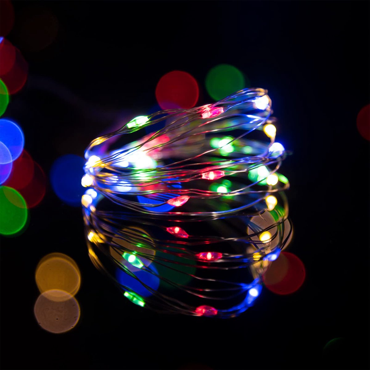 Ibenzoa® Lange, veelzijdige lichtsnoer met micro-leds op batterijen voor feestelijke decoratie