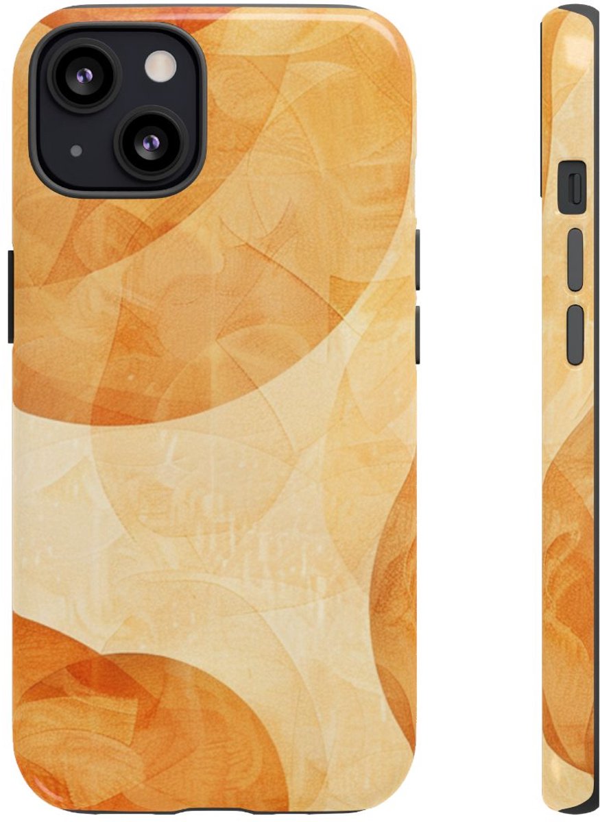 Oranje Geometrische Cirkels Abstract – Telefoonhoesje Geschikt voor iPhone 13