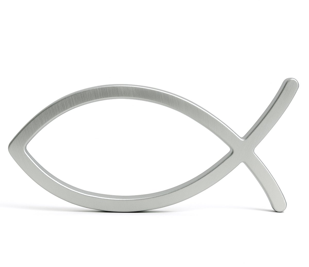 Ichthus-vis - decoratie - zilverkleurig - 20 cm breed