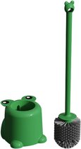 Ensemble brosse WC et support grenouille : ensemble brosse WC et déboucheur de canalisations mignon, ensemble brosse WC animal pour salle de bain pour un nettoyage en profondeur dans la salle de bain vert