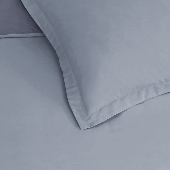 VISION Bicolor - Tweezijdig omkeerbaar Dekbedovertrekset - 100% katoen: zacht en soepel - Kingsize - Dekbedovertrek 260 x 240 cm met 2 bijhorende slopen - Grijs / Lichtgrijs - Oekotex gecertificeerd