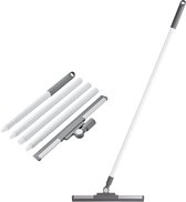Raclette de sol 36 cm + manche 136 cm - Douche de sol salle de bain et douche - Raclette à eau - Douche douche - Raclette de sol avec manche - Raclette douche - Grijs