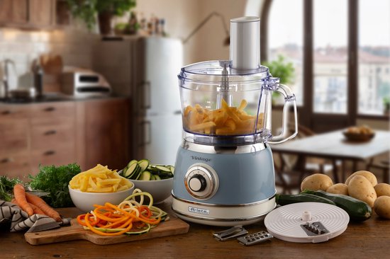 Ariete 1781/05 - Vintage food processor- 1000W - 2L inhoud - 2 snelheden - Blauw van Ariete — afbeelding 4