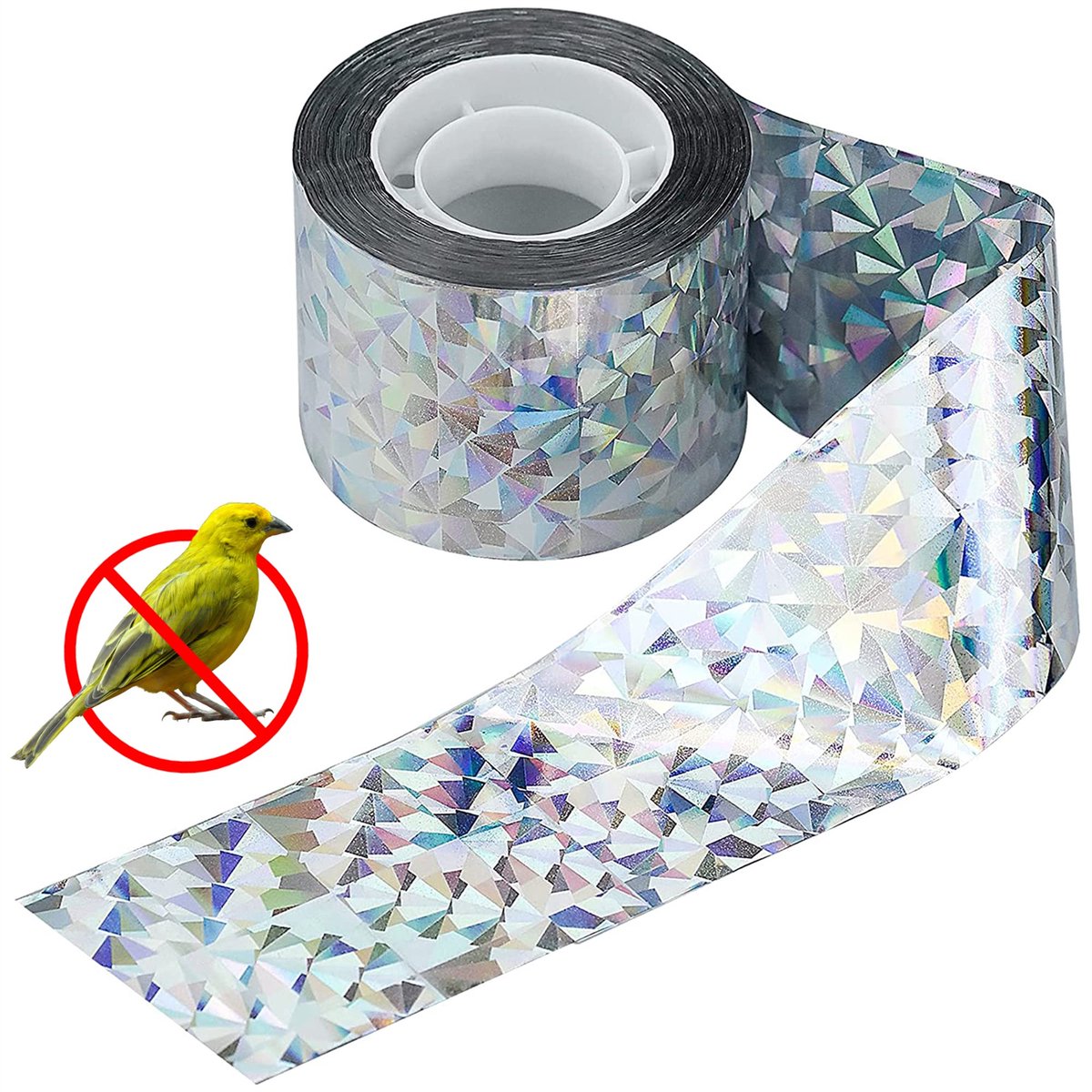 Reflecterende Vogelafweertape 80m – Duurzaam, Dier- & Milieuvriendelijk – Windbestendig Vogelverschrikker voor Tuin, Balkon & Oogstbescherming