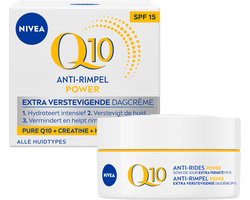 NIVEA Q10 Power Anti-Rimpel Dagcrème Gezicht - Moisturizer - SPF 15 - Alle huidtypen - Crème Met Q10 en creatine - 50 ml