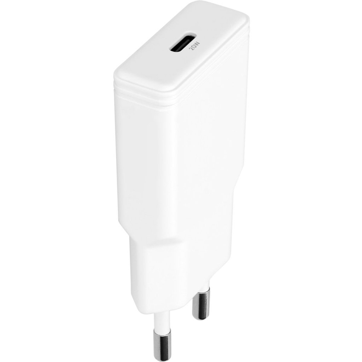 Mobiparts GaN Wall Charger USB-C 20W Flat - Wit (with PD)