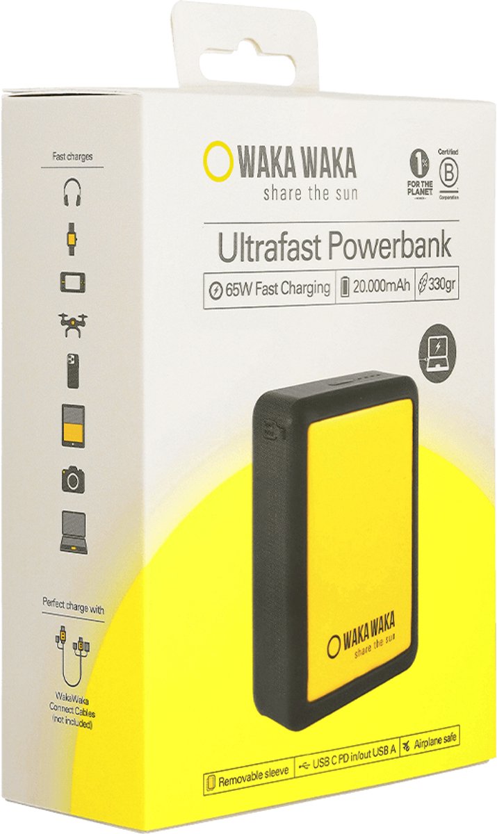 Waka Waka ultrafast powerbank - 65W - 20.000mAh - Airplane - afbeelding 2