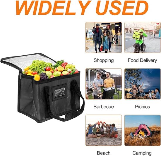Koeltassen & Koelboxen, Opvouwbare thermische tas, Geïsoleerde tas, Picknicktas, Diepvriestas, IJszak, Lunchtas, Voor boodschappen, Picknick, Kamperen, Strand, BBQ, Reizen, Auto, 28*20*17cm van Merkloos — afbeelding 5