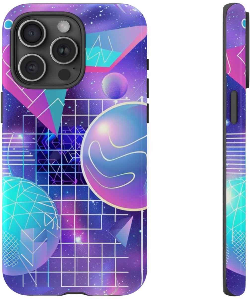 Abstract Geometrisch Ruimteontwerp – Telefoonhoesje Geschikt voor iPhone 15 Pro Max
