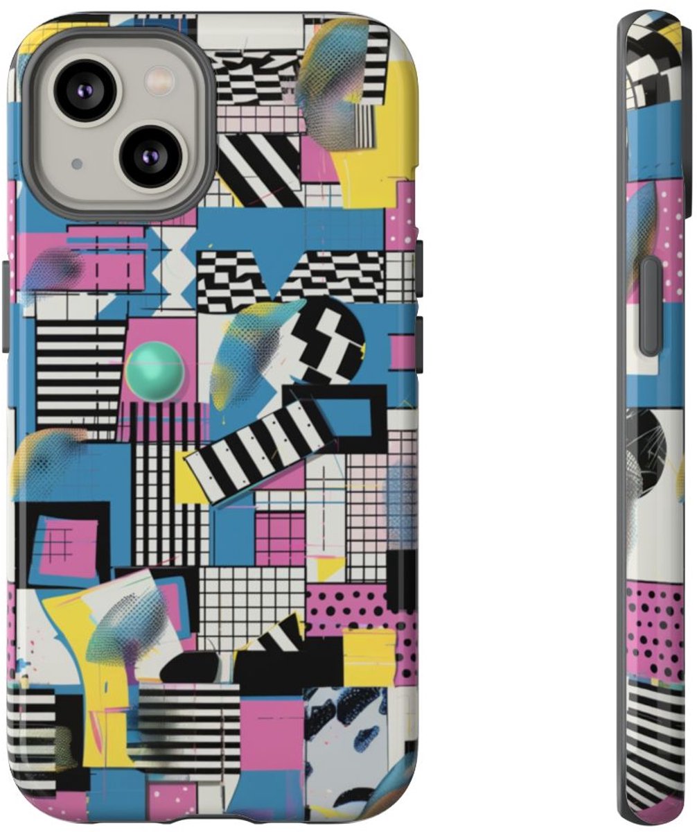 Kleurrijk Geometrisch Abstract Patroon – Telefoonhoesje Geschikt voor iPhone 14