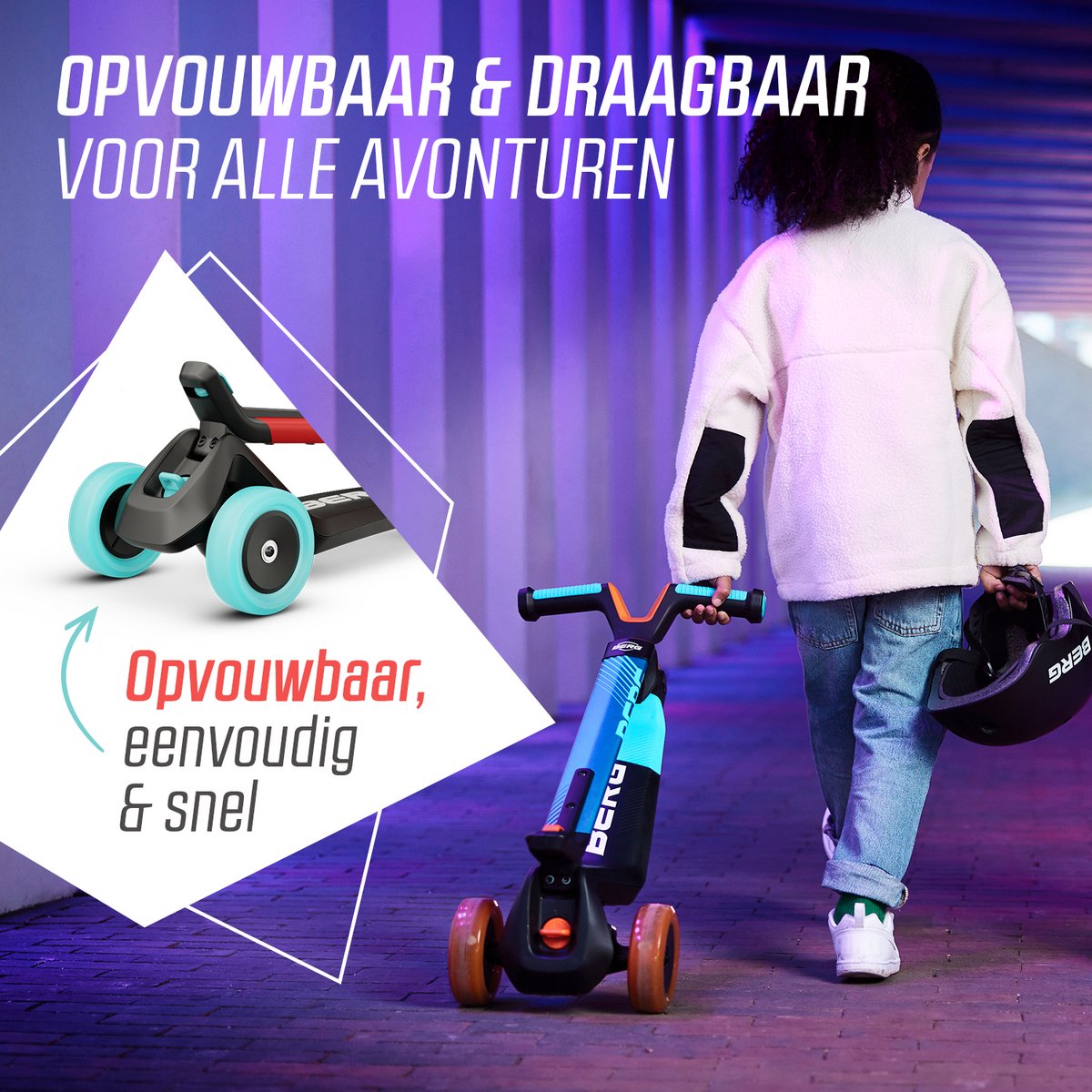 BERG Nexo Kinderstep - Step 3 wielen - Vanaf 2 jaar - Opvouwbaar - In hoogte verstelbaar - Rood — afbeelding 4