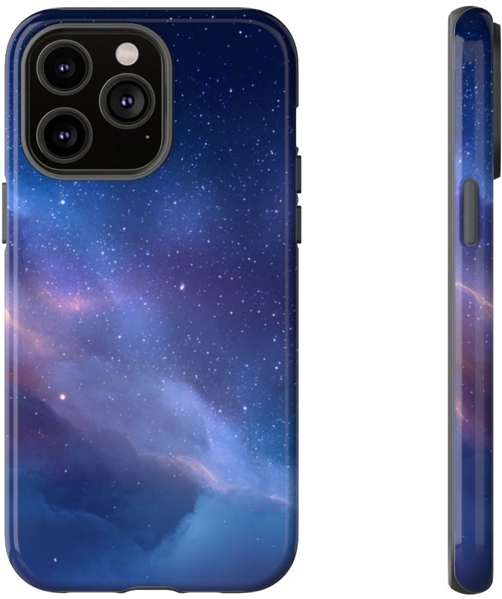 Dromerige Sterrennacht met Nevels – Telefoonhoesje Geschikt voor iPhone 14 Pro Max