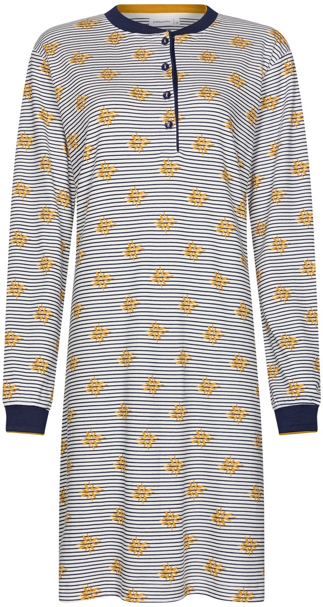 Pastunette Moonlite - Nachthemd - Katoen - Wit/Blauw