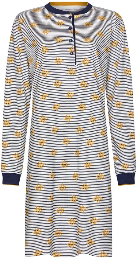 Pastunette - Moonlite - Nachthemd - Katoen - Wit/Blauw - Maat 54