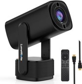 LumeWorks Nova Mini Beamer - 4K Support - AI Auto Focus - Smart TV - Projector - Android 11 - Voor IOS & Android - Home Cinema - Draadloos & Draagbaar - Zwart
